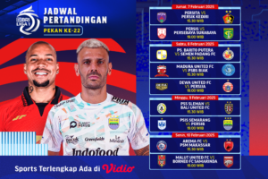 jadwal siaran langsung bri liga 1 pekan 22