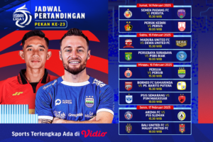 jadwal siaran langsung bri liga 1 pekan 23
