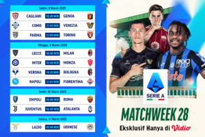 jadwal siaran langsung liga italia matchweek 28