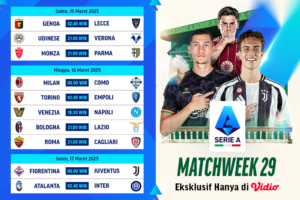 jadwal siaran langsung liga italia matchweek 29