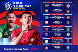 jadwal siaran langsung bri liga 1 pekan 26