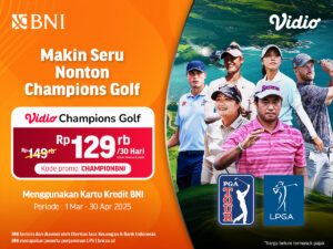Vidio Champions Golf via Kartu Kredit BNI