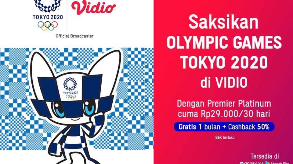 Nikmati Semua Hiburan di Vidio, Beli 1 Bulan Gratis 1 Bulan + Cashback s.d. 50% Bayar Pakai GoPay!