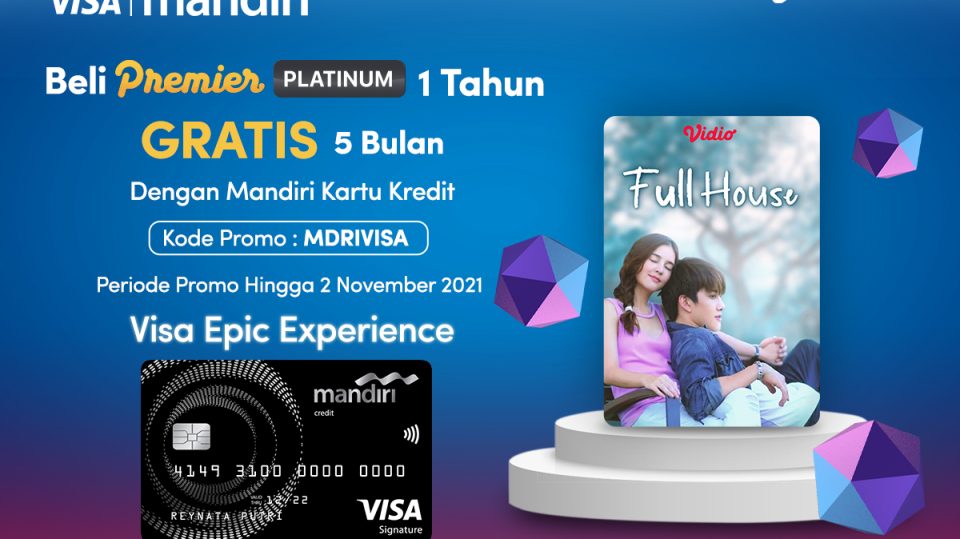 Nikmati Promo Kartu Kredit Mandiri Visa, Beli Paket Vidio 1 Tahun Gratis 5 Bulan Berlangganan