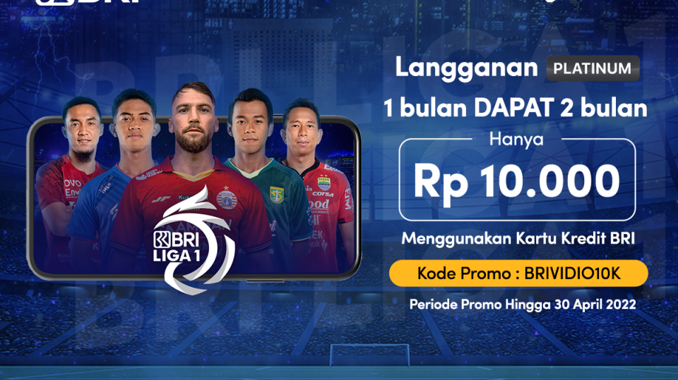 Promo Kartu Kredit BRI, Beli Vidio Premier 1 Bulan Dapat 2 Bulan Hanya Rp 10.000!