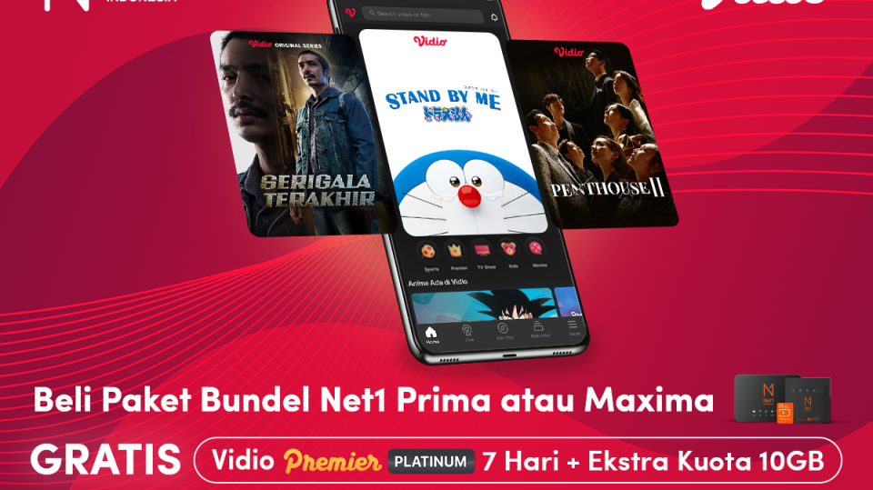 Promo NET1, Dapat Gratis 7 Hari Vidio Premier Platinum!