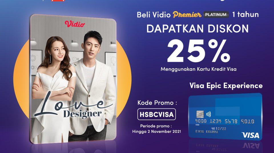 Paket Vidio 1 Tahun Diskon 25% Dengan Promo Kartu Kredit HSBC VISA