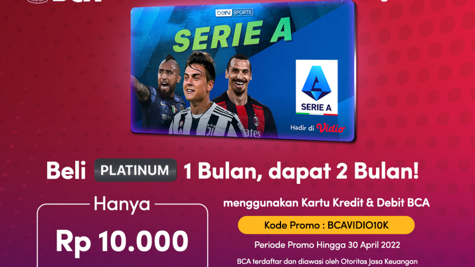 Promo Kartu Kredit BCA, Gratis Vidio Premier 2 Bulan!