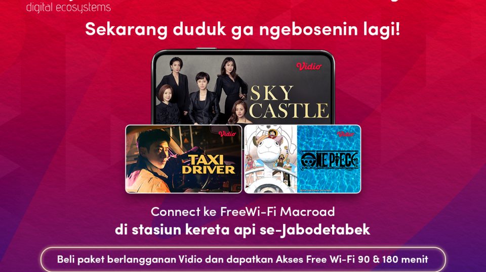 Beli Paket Vidio di Stasiun Kereta, Dapat Akses Free Wifi 90/180 Menit