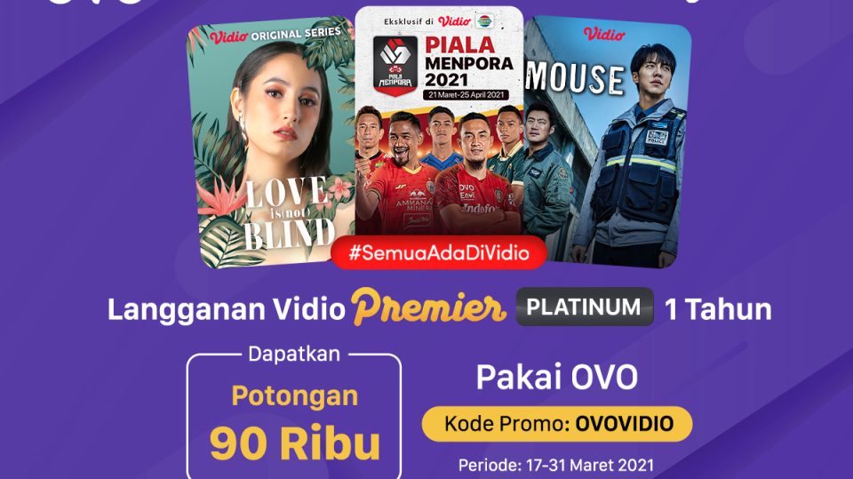 Hemat Abis! Pakai Promo OVO Diskon Vidio Premier Platinum 1 Tahun Hingga 90rb!
