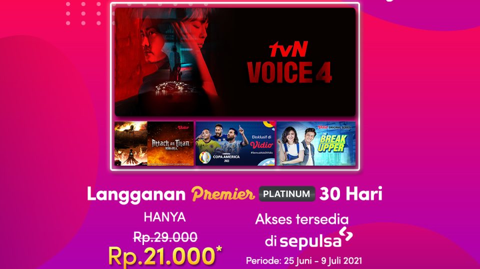 Promo Sepulsa, Diskon Vidio Premier 30 Hari Bikin Betah di Rumah!
