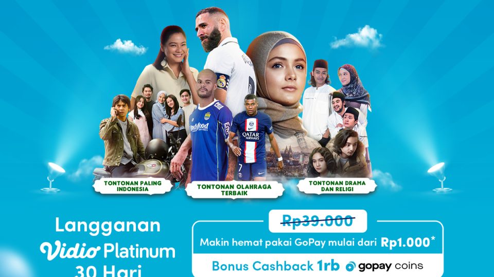 Langganan Vidio & Dapatkan Cashback GoPay Coins Untuk Pengguna Baru!