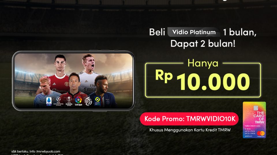 Promo Kartu Kredit TMRW by UOB, Beli Vidio Premier 2 Bulan Cuma 10 Ribu!