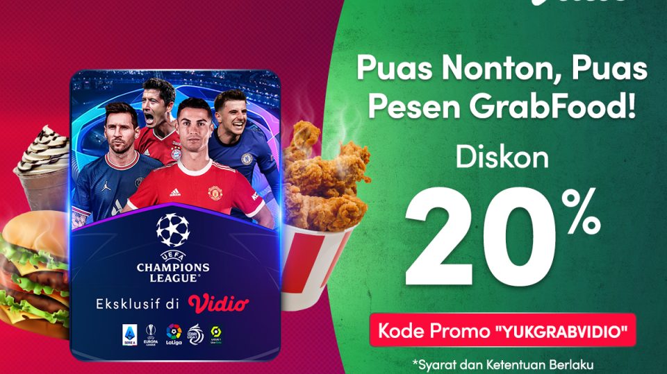 Promo GrabFood 70%, Paket Anti Laper Untuk Nonton Vidio!