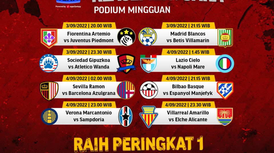 Ikuti Podium Mingguan 3 & 4 September di Fantasy Team!