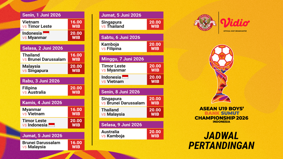 ATK BOLANET_ASEAN U19 BOYS CHAMPIONSHIP_SCHEDULE