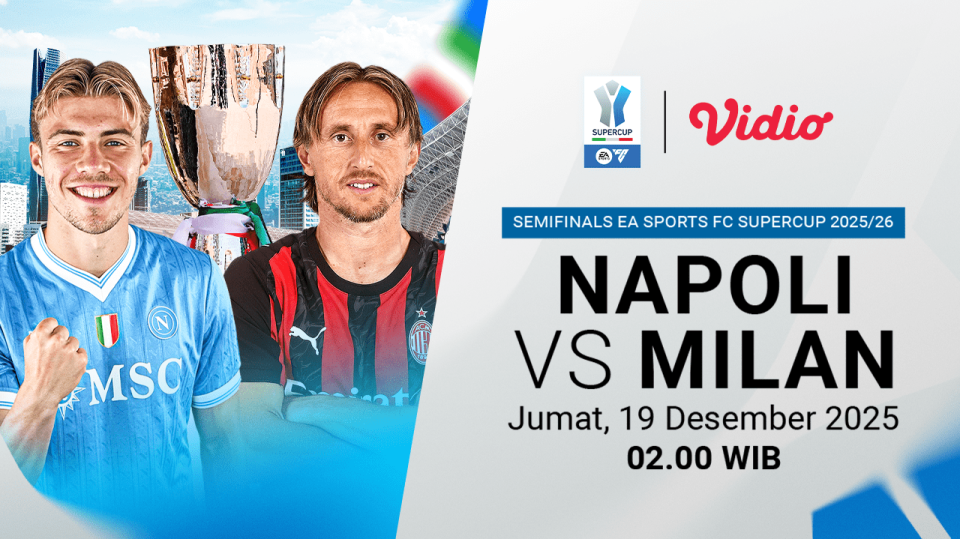 Saksikan Supercoppa Italiana Napoli vs AC Milan di Vidio.