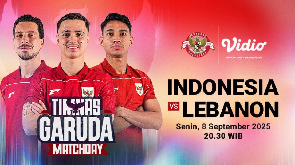 Live stremaing Timnas Indonesia vs Lebanon ekskusif di Vidio. (dok. vidio.com)