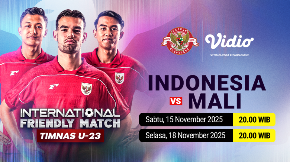 Timnas Indonesia U-23 vs Mali U-23 tayang eksklusif di Vidio.