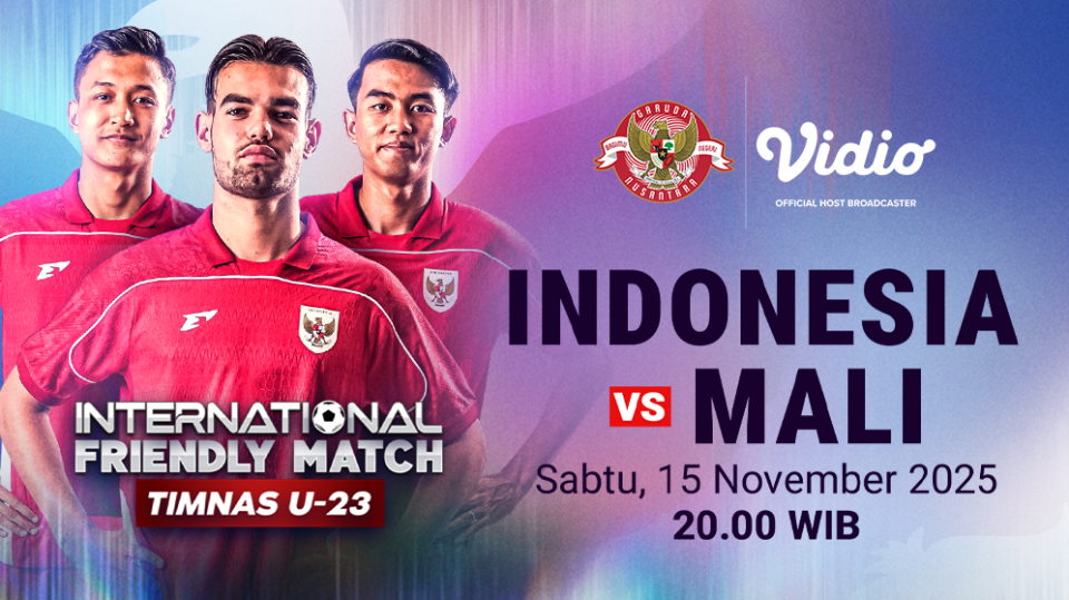 Timnas Indonesia U-23 vs Mali U-23 tayang eksklusif di Vidio.