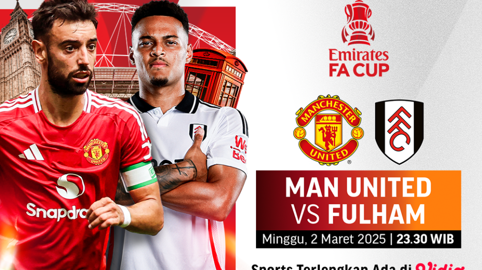 siaran langsung manchester united vs fulham piala fa