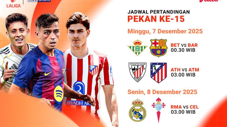 Saksikan LaLiga pekan ke-15 eksklusif di Vidio.