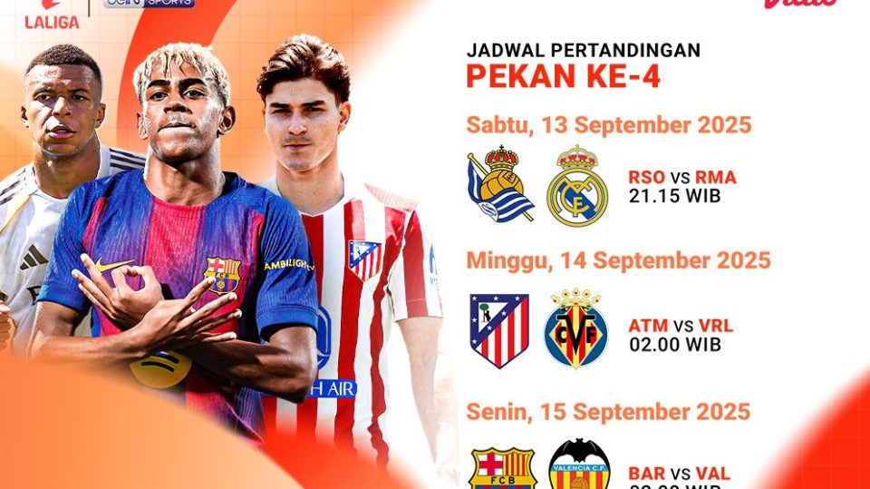 Jadwal Laliga Pekan keempat eksklusif di Vidio. (dok. vidio.com)