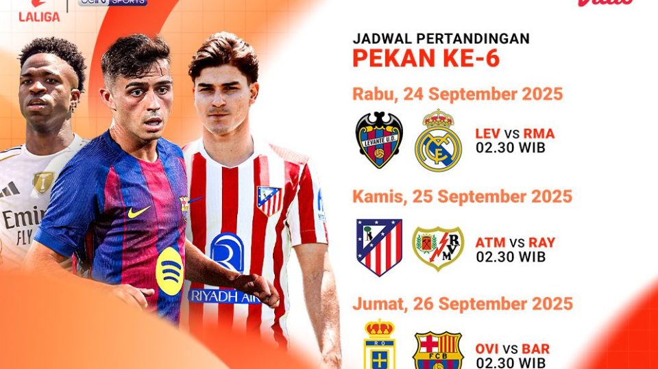 Jadwal LaLiga pekan keenam eksklusif di Vidio. (dok. vidio.com