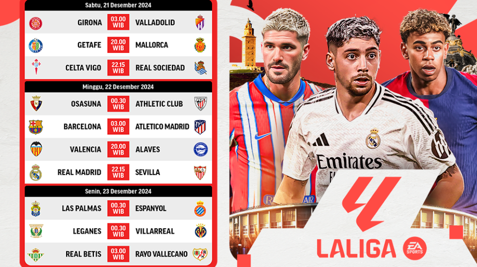 jadwal dan siaran langsung liga spanyol matchweek 18