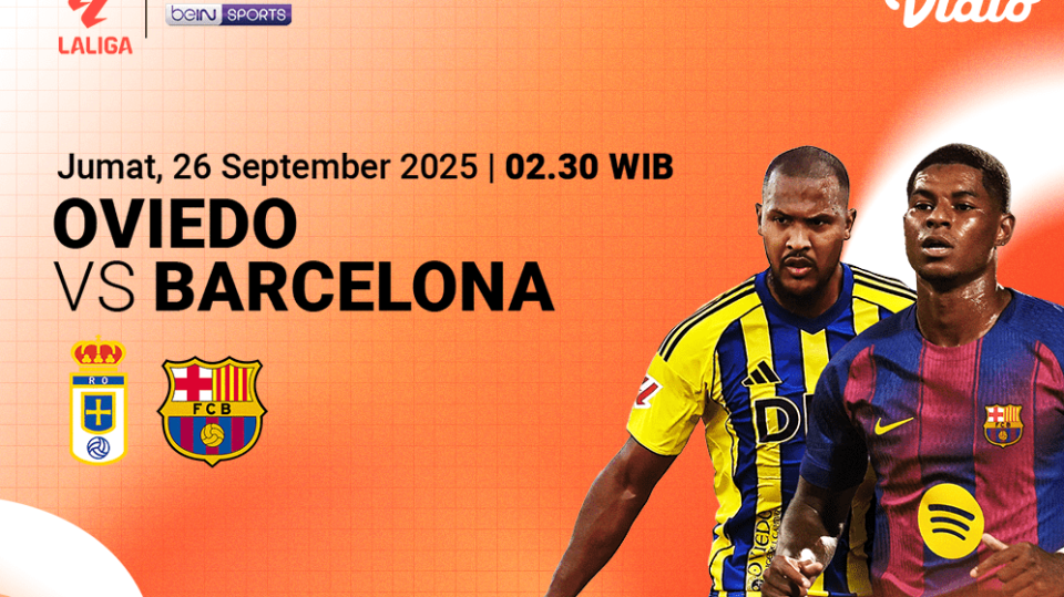 Live streaming Real Oviedo vs Barcelona eksklusif di Vidio. (dok vidio.com)