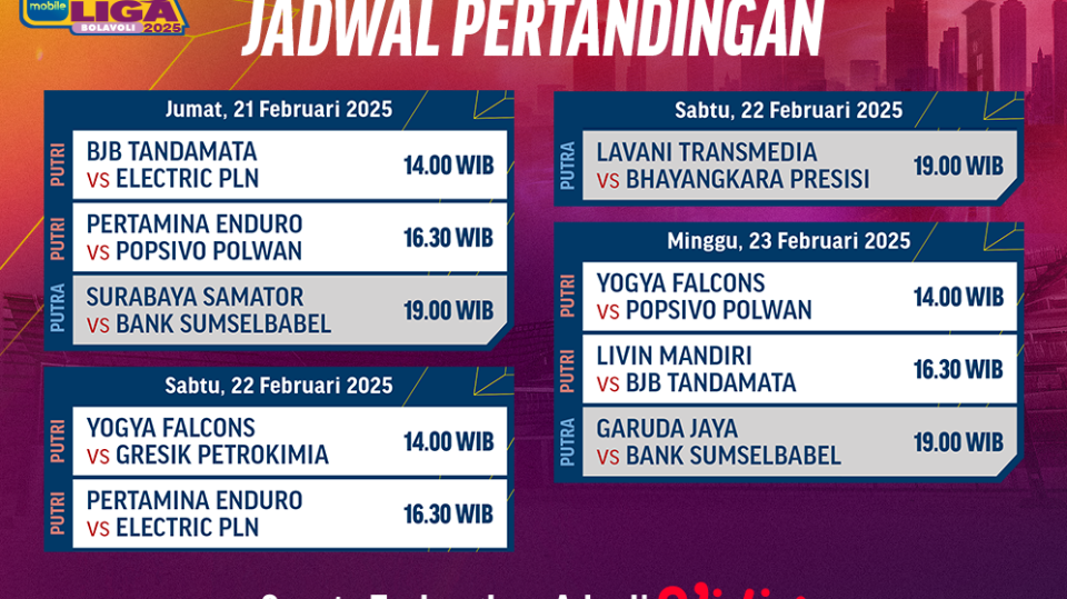 jadwal live streaming proliga 2025 pekan 7