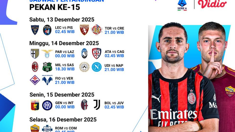 Saksikan Serie A pekan ke-15 di Vidio.