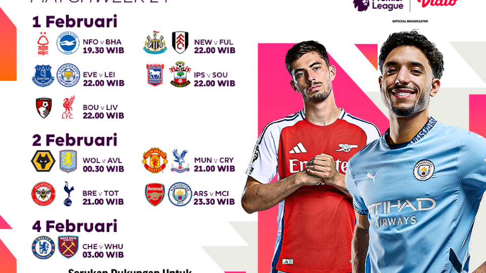 jadwal siaran langsung liga inggris matchweek 24