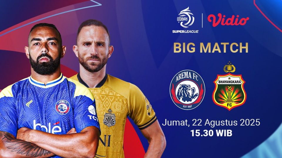 Live streaming Arema vs Bhayangkara Presisi eksklusif di Vidio. (dok vidio.com)