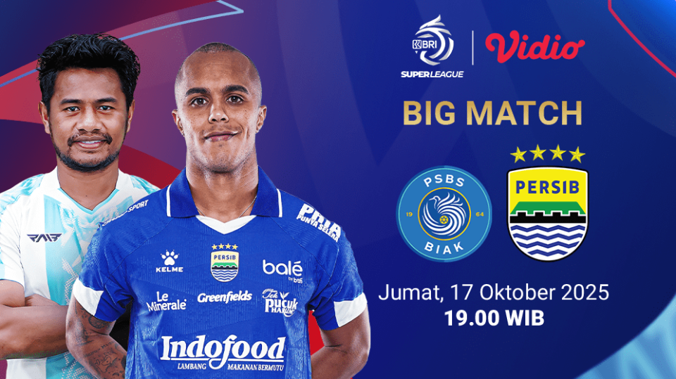 Saksikan PSBS Biak vs Persib eksklusif di Vidio. (dok. vidio.com)