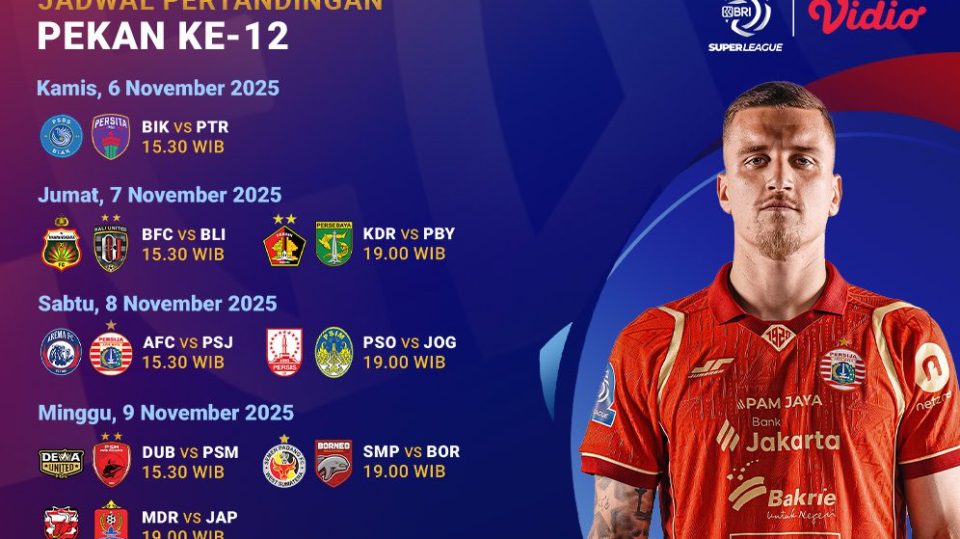 Saksikan BRI Super League pekan ke-12 eksklusif di Vidio.