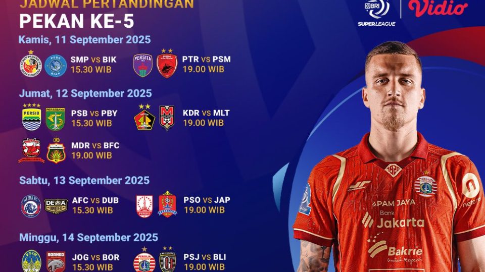 Jadwal dan Live streaming BRI Super League eksklusif di Vidio. (dok. vidio.com)