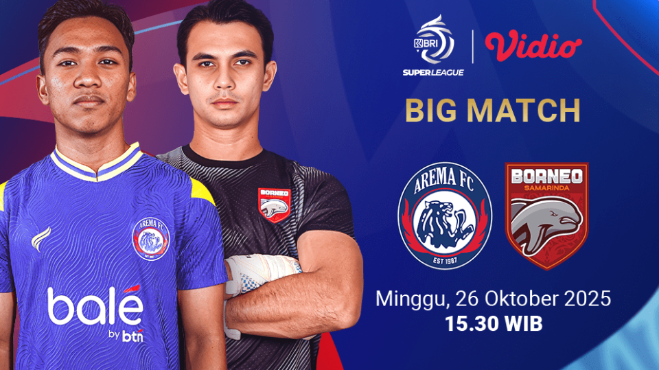 Saksikan Arema vs Borneo FC eksklusif di Vidio. (dok. vidio.com)