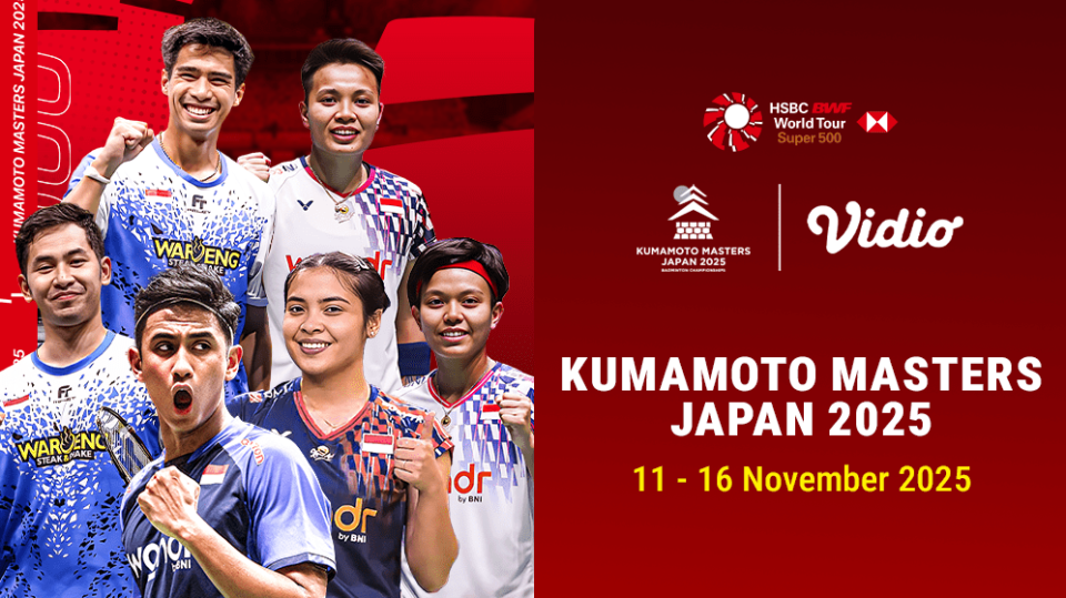Saksikan BWF Kumamoto Masters 2025 eksklusif di Vidio.
