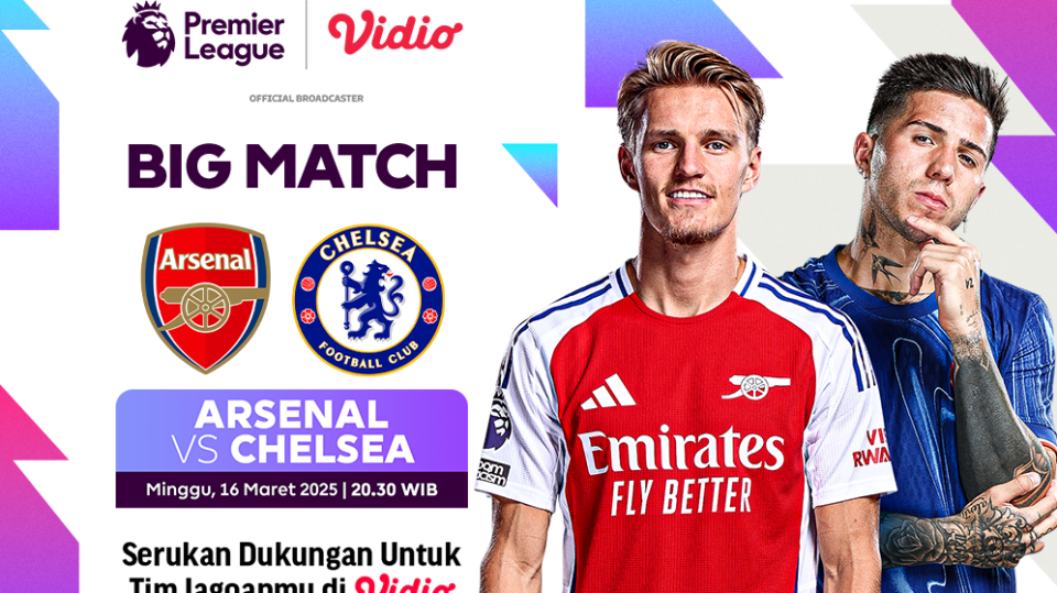 siaran langsung arsenal vs chelsea liga inggris