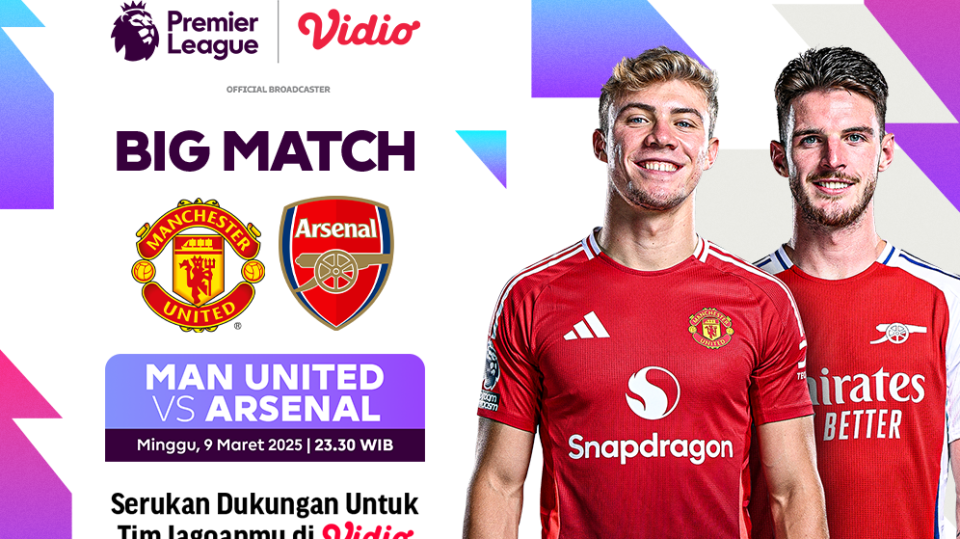 siaran langsung manchester united vs arsenal liga inggris