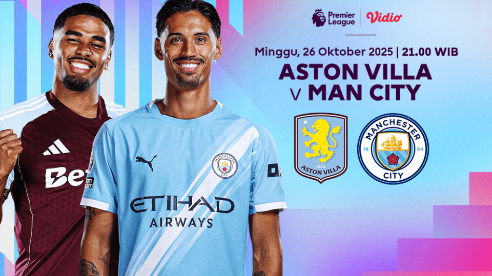 Saksikan Aston Vila vs Man City di Vidio (dok. vidio.com)
