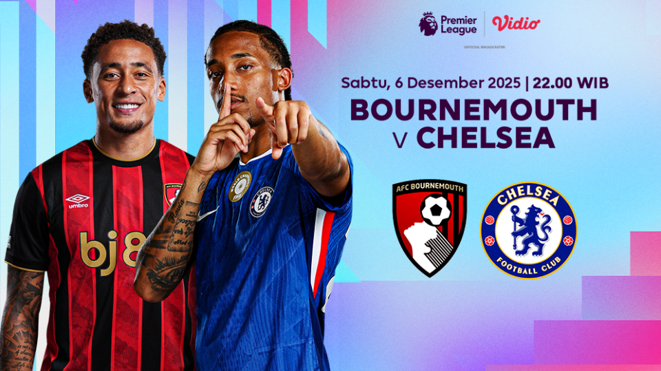 Saksikan Bournemouth vs Chelsea eksklusif di Vidio.