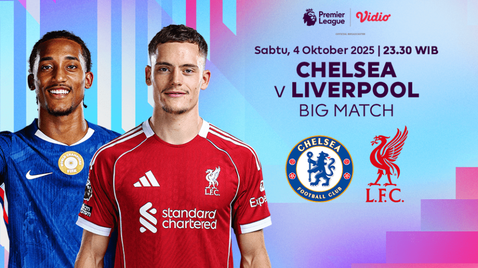 Liga Inggris Chelsea vs Liverpool eksklusif di Vidio. (dok. vidio.com)