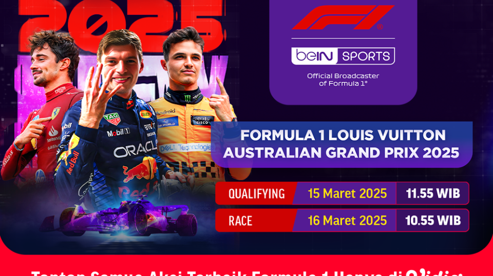 jadwal live streaming Formula 1 Louis Vuitton Australian Grand Prix 2025