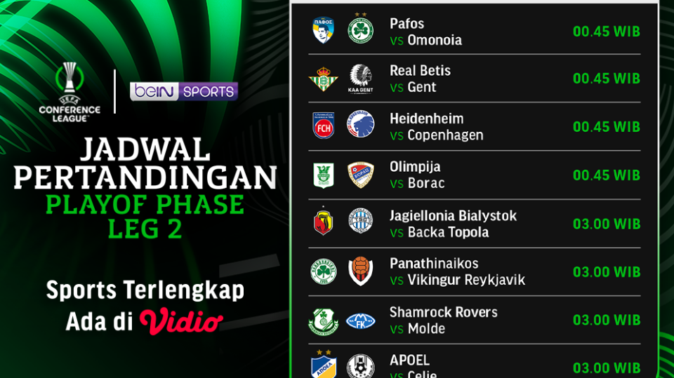 jadwal live streaming playoff europa conference league leg kedua