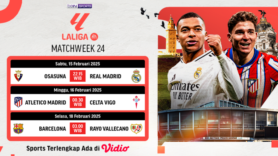 jadwal siaran langsung liga spanyol matchweek 24