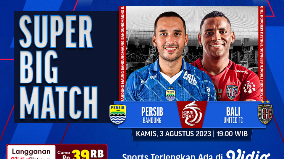 Jadwal link live streaming BRI Liga 1 Persib vs Bali United