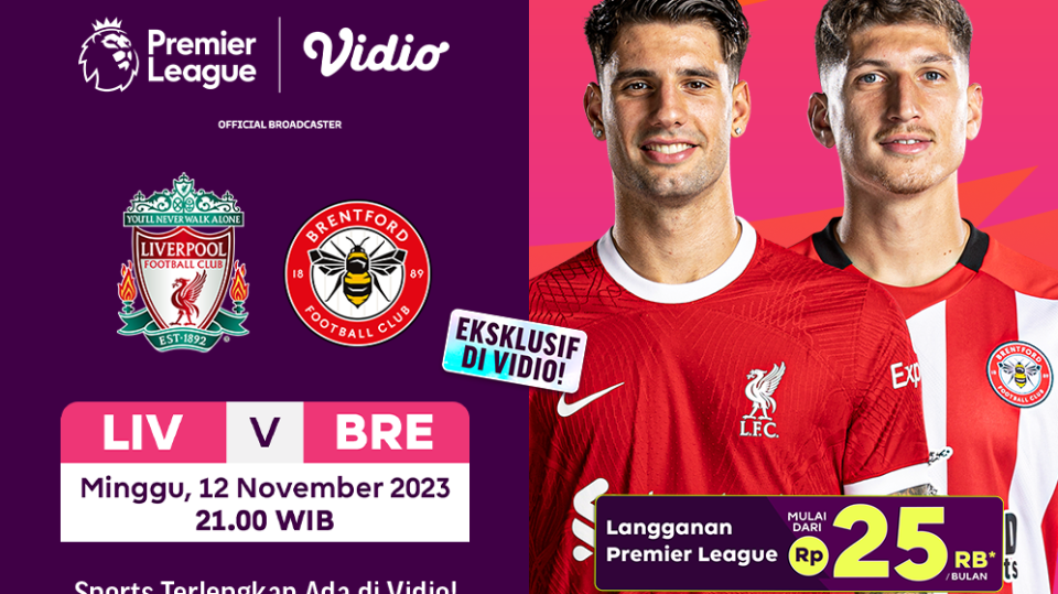 Jadwal dan link streaming Liverpool vs Brentford, Liga Inggris 23/24 di Vidio