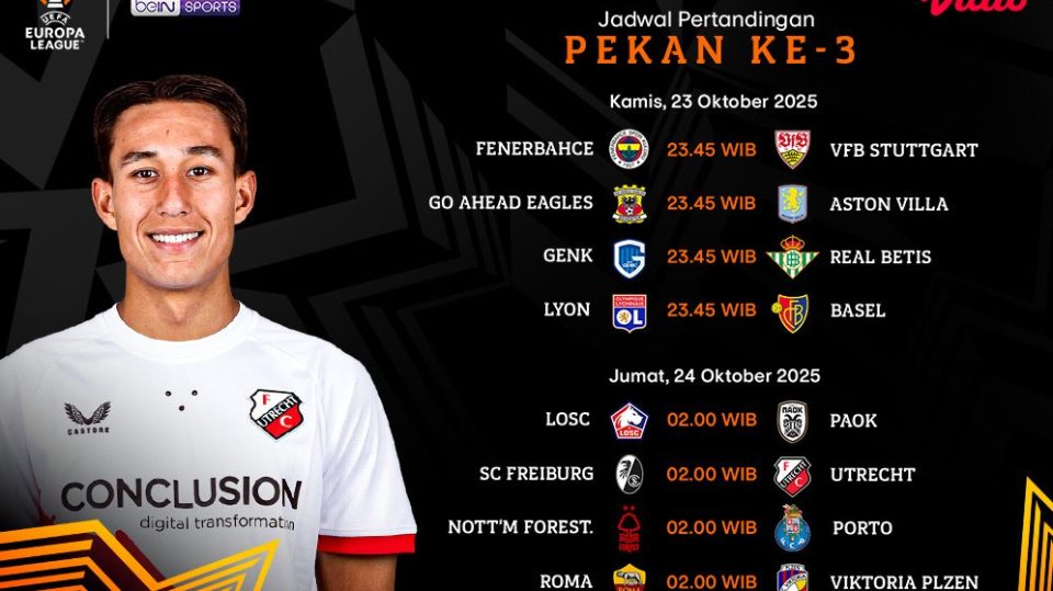 Jadwal Europa League pekan ketiga eksklusif di Vidio. (dok. vidio.com)